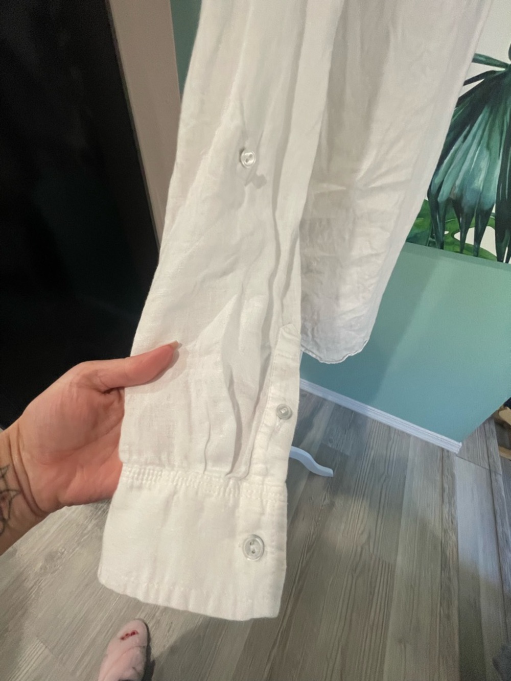Talbots White Linen “Camp Shirt” - Picture 8 of 10